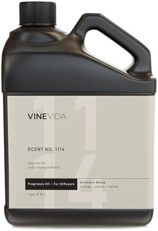 VINEVIDA [128 Fl Oz] Scent NO. 1114 Fragrance Oil for Cold Air Diffusers, Notes of Peach, Orange Blossom, Honeysuckle & Vanilla Essential Oils for Diffuser Oil Refill & Air Freshener Spray by VINEVIDA