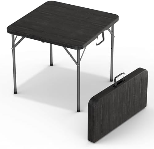 2 PACK of 34" Square Foldable Table with Built in Handle & Steel Legs | Heavy Duty Portable | Perfect for Party, Dining, Wedding, Events, Picnic Indoor, Outdoor, Camping, Utility, Temporary by OurModernSpace