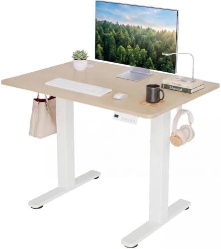 Claiks Electric Small Standing Desk, 32x19 Inch, Nature by CLAIKS