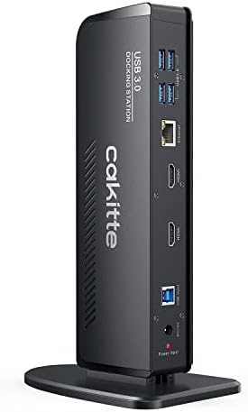 USB 3.0 Docking Station Dual Monitor, Universal Laptop Docking Station for MacBook & Windows by Cakitte