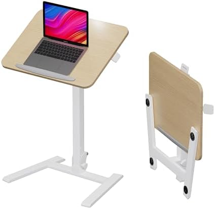 alawooder 25" Mobile Folding Desk: Pneumatic Sit-Stand, No Assembly by ALAWOODER