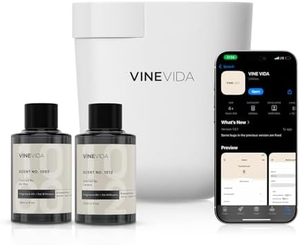 VINEVIDA Prime Plug-in Aroma Diffuser for Home & Office | Waterless Diffuser - Cold Air Diffuser for Essential Oils (2 Hotel Scents Included) by VINEVIDA