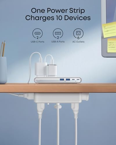 Anker Nano Power Strip, Desk Clamp, 70W Max, 1500J Surge Protector, 2 USB C - Image 4