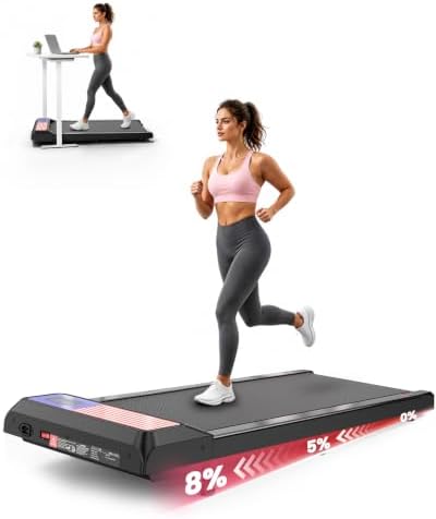 Walking Pad Treadmill with 8% Incline, Under Desk Treadmill by LIYLOU