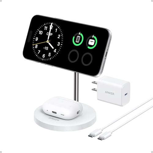 Anker MagGo 2-in-1 MagSafe Compatible Qi2 15W Wireless Charging Stand by Anker