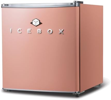 ICEBOX 1.7 Cu. Ft. Compact Refrigerator, ENERGY STAR Certified Small Refrigerator, Single Door Mini Fridge with Chiller Compartment, R600a Refrigerant, IBCR17BLS, Blush Red by ICEBOX