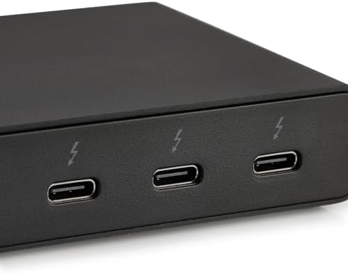 Amazon Basics Thunderbolt 4 Docking Station, Dual 4K@60Hz Display Support, 85W Power Delivery, 3X Downstream TBT4, 1xUSB A 3.1, Mac/Windows Compatible, Black, 4.76 x 2.84 x 0.86 inches - Image 3