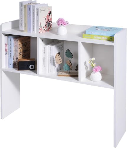 Desk Bookshelf for Computer Desk, 3 Tier Desk Shelves Desktop Organizer Shelf, Desk Hutch Organizer for Monitor & Printer, Space-Saving Tabletop Storage Shelving for Office Dorm Room, White by Unknown