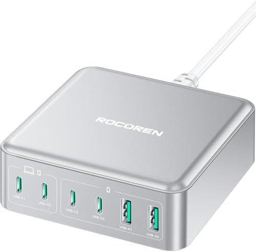 Rocoren 270W GaN 6‑Port Charging Station,100W PD Fast Charger Block Dock by Rocoren
