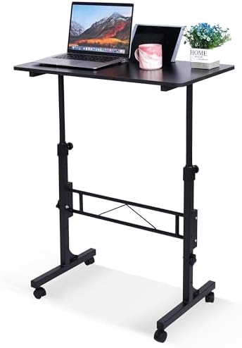 KLSMYHOKI Standing Desk Adjustable Height, Mobile Stand Up Desk with Wheels by KLSMYHOKI