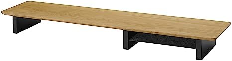 White Oak Wood Desk Shelf for Top of Desk 44 Inch Length Wood Monitor Riser with Middle Shelf - Image 5