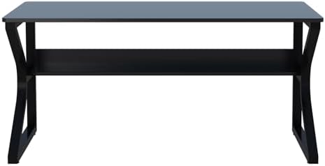 OSCHF 47.3-Inch Writing Desk with Storage Shelf, Black - Image 5