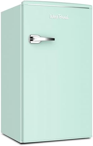 West Bend Mini Fridge for Bedroom, Office, Bar or College Dorm Room, Retro Compact Refrigerator features single door, glass shelves and adjustable temperature control, 3.0-Cu.Ft., Seafoam Green - Image 2