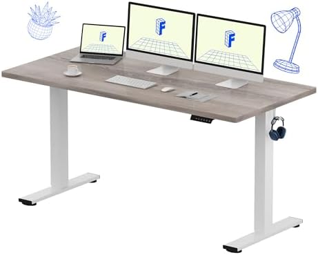 FLEXISPOT EN1 60"x24" One-Piece Standing Desk, Gray Wood by Unknown