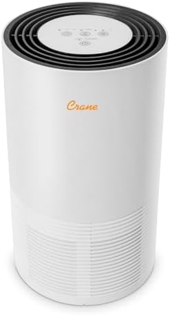 Crane Air Purifier with True HEPA Filter, UV Light, 300 Sq Feet Coverage, Timer Function, Sleep Mode, Washable Particle Filter, EE-5068 by Crane