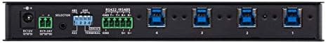 ATEN US3344I 4 x 4 USB 3.2 Gen 1 Industrial Hub Switch, Includes Mounting Kit, Remote Port Selector and Terminal Block Adapter Set - Image 4