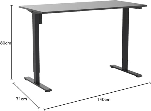 FLEXISPOT EN1 One-Piece Standing Desk, Electric Adjustable with 4 Memory Presets, 176 LBS Capacity, Stable & Quiet, Seamless Desktop for Home Office & Dual Monitors, 55"x28" Black - Image 3