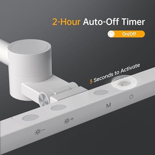 deeloop Dual Arm Desk Lamp with Clamp, CRI95+ Asymmetric LED Light wiht USB - Image 5