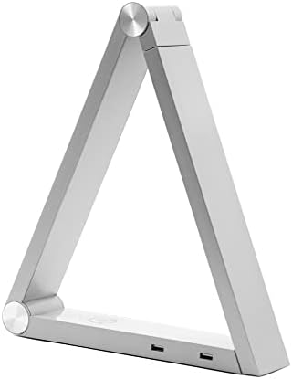 Multifunctional LED Desk Lamp with Dimmable Touch Controls, 15 Adjustable Light Settings, Wireless Charger, Dual USB Ports with Modern Minimalist Design for Bed and Living Rooms (Silver) - Image 2