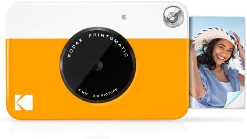 KODAK Printomatic Full-Color Instant Print Digital Camera, Zink 2x3" (5.1x7.5 cm) Sticky-Back Photo Paper, 5MP, Portable, Creative Fun Gift for Birthday, Christmas, Holiday, Yellow by Unknown