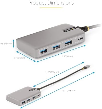 StarTech 4-Port USB-C Hub, 10Gbps, DP Alt Mode 4K 60Hz, 100W PD, Driverless - Image 5