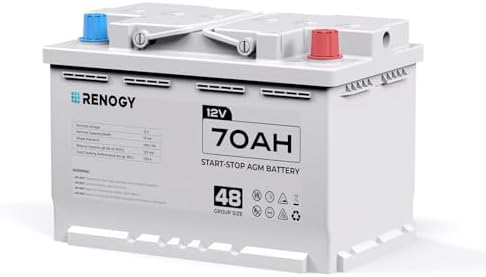 Renogy 12V 70Ah AGM Car Battery H6, Group 48 Start and Stop Automotive Battery with 720 CCA, 120RC, Reliable Power for Cars, SUVs, Trucks, and Marine Starting by RenogySolar