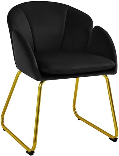 Yaheetech Flower Shape Vanity Chair with Petal Armrests, Black by Yaheetech