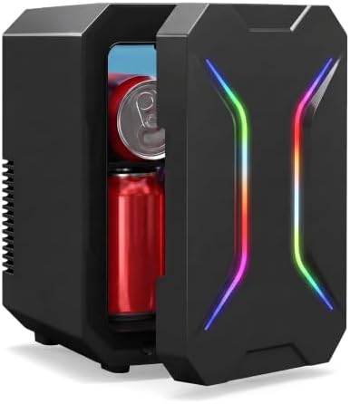 ELECWISH 4L/6 Can Mini Fridge with Gaming Lights, Fast Cooler and Warmer by ELECWISH