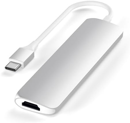 Satechi USB C Hub Slim Multiport Adapter V2 with 60W USB C PD, 4K HDMI (60Hz), Micro/SD Card Readers, USB 3.0, for MacBook Air/Pro M5/M4, iPad Air/Pro M5/M4, Mac mini, iMac - Silver - Image 5