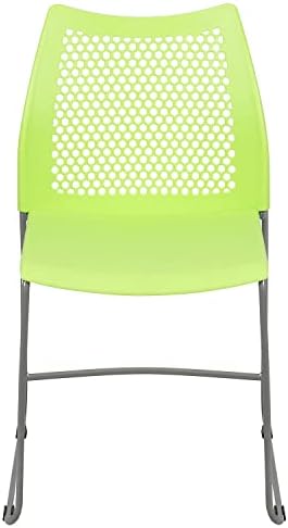 Flash Furniture Hercules Series Contoured Lobby Chairs with Air-Vent Honeycomb Backs, Ergonomic Stacking Chairs for Offices, Set of 5, Green - Image 7
