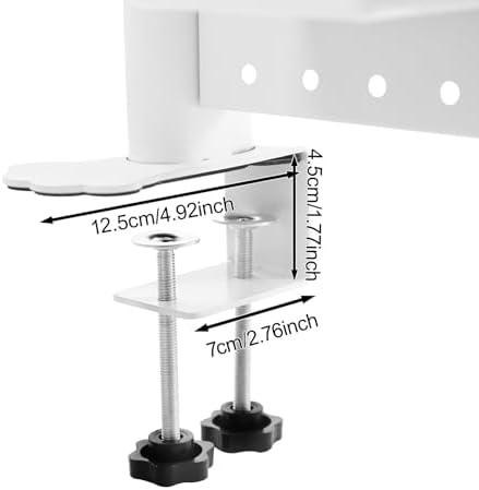 Clamp on Desk Shelf with Pegboard, Desk Extender Pegboard Workstation, Desktop Bookshelf Storage Shelves for Home Office Dorm, 37.4in (White) - Image 4