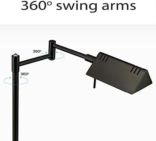 O'Bright LED Pharmacy Table Lamp, Full Range Dimming, 12W LED, 360 Degree Swing Arms, Desk, Reading, Craft, Work Lamp, ETL Tested, Black - Image 4
