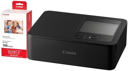 Canon Selphy CP1500 Wireless Compact Photo Printer (Black) + RP-108 High-Capacity Color Ink/Paper Set, 4"x6" Prints, 108 Sheets by Unknown
