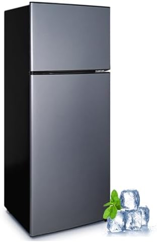Cucina Magica 8.5 cu.ft Dual-Door Apartment Refrigerator with Freezer and Adjustable Thermostat - Slide-Out Glass Shelves for Dorms, Offices, RVs, and Homes by CucinaMagica