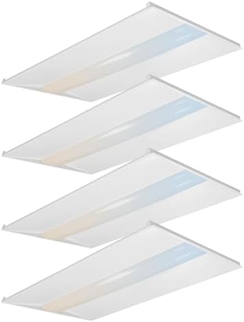 2x4 LED Troffer Light with Emergency Backup Battery, ETL 4PK by HaloitteLighting