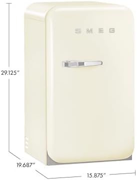 Smeg FAB5 Retro Mini Fridge – 50s Style Compact Small Refrigerator, 1.2 cu ft, Automatic Defrost, LED Lighting, Adjustable Shelves– Made in Italy – Perfect for Home, Dorm, Office, Hotel -Pastel Green - Image 3