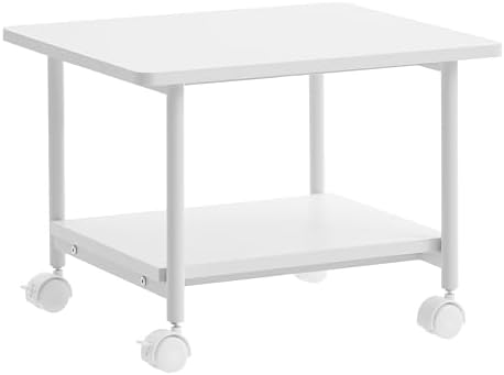 VASAGLE 2-Tier Printer Stand with Locking Wheels, Under Desk Printer Table by VASAGLEbySONGMICSHOME