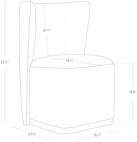 CHITA Upholstered Rolling Dining Chair with Casters Set of 2, Oatmeal - Image 2
