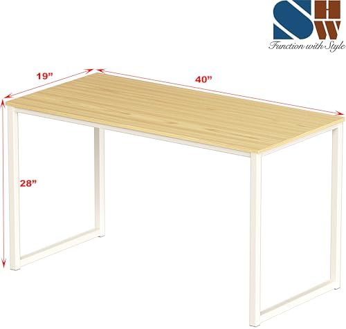 SHW Mission 40-Inch Home Office Computer Desk, Oak - Image 3