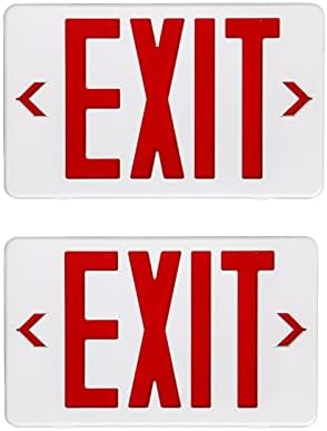 GZRUIYANG Red Exit Sign, LED Emergency Exit Light with Battery Backup, UL Listed, AC 120/277V, Exit Signs with Emergency Lights, Commercial Emergency Lights for Business - 2 Pack by GZRUIYANG