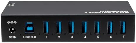Kingwin 7-Port USB 3.0 Hub Offers 5Gbps speeds, Powered Expansion, and a Durable mountable Aluminum Design. Ideal for PC, Laptop, POS, and Server Racks. Plug & Play. - Image 6