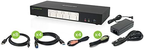 IOGEAR 4-Port Dual View DisplayPort KVMP Switch - 4K 60Hz - 2 DisplayPort In Per Channel - 2-Port USB 3.1 Hub 5Gbps - Keyboard Mouse Input - 7.1 HD Audio - Front Panel Selector - TAA Mac/Win - GCS1944 by IOGEAR