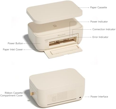 HPRT 4x6 Photo Printer with 108 Sheet Photo Paper& 2 Ribbon, Desktop Instant Picture Printer for iPhone, Thermal Dye Sublimation, WI-Fi Connnecting, Home Use, Beige - Image 4