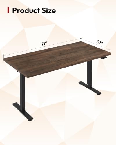 SANODESK 71''x32'' Large Electric Computer Height Adjustable Standing Desk - Image 2