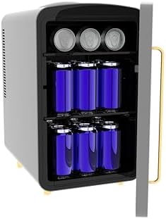 Frigidaire RETRO Mini Personal Fridge Cooler, Countertop, Holds Up to 8 BOTTLES/35 CANS/24QT, Fluted Glass Door Design, Portable for Skincare, Makeup, Car, Office, Bedroom, Dorm Room, or Cabin - Image 3