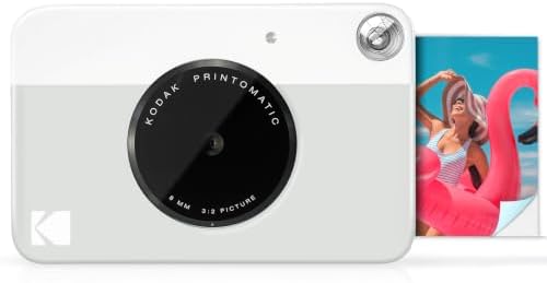 KODAK Printomatic Full-Color Instant Print Digital Camera, Zink 2x3" (5.1x7.5 cm) Sticky-Back Photo Paper, 5MP, Portable, Creative Fun Gift for Birthday, Christmas, Holiday, Grey by Unknown
