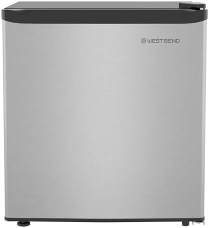 West Bend Mini Fridge Compact Refrigerator for Home Office or Dorm, Auto Defrost with Reversible Door, Energy Star Rated, 1.6-Cu.Ft., Stainless Steel - Image 7