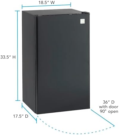 Avanti 3.3 Cu. Ft. Mini Fridge Compact Refrigerator with Adjustable Temperature, Removable Shelves, Chiller Compartment wiith Flush-Back Design, 3.3 cu.ft., Black - Image 3