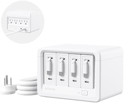 Gitryin 12-in-1 Desktop Charging Station, 160W USB Retractable GaN Charger by GITRYIN