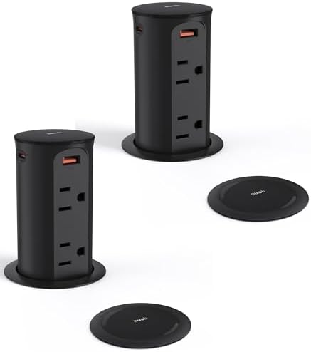Jgstkcity Pop Up Outlet for Countertop,2.5in Hole,ETL Listed,Black by Jgstkcity